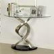 Furniture of America® Nova Tempered Glass Top Sofa Table with Black/Satin Plated Base-2