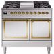 Ilve® Nostalgie II Noblesse 40'' Stainless Steel Pro Style Dual Fuel Range with Brass Trim-0