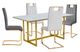 Mazin Furniture Althea White Dining Table with Gold Base-4