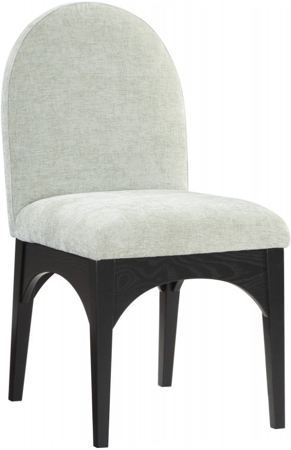 Meridian Furniture Waldorf Mint/Black Chenille Upholstered Dining Chair-0