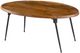 A & B Home Natural Brown Oval Coffee Table with Black Iron Legs-0