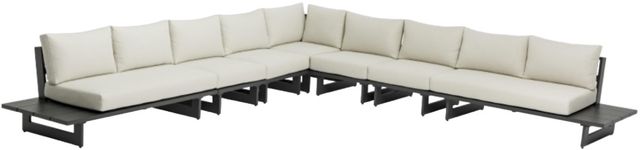 Meridian Furniture Maldives 7-Piece Cream/Dark Gray Aluminum/Fabric Outdoor Modular Sectional-0