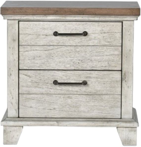 American Wholesale Furniture Deer Creek Brown/White Nightstand-1