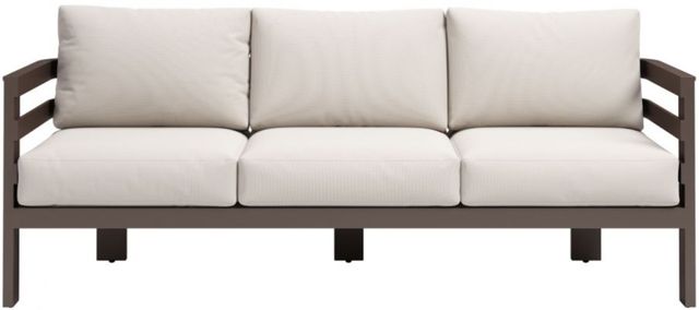 Zuo® Modern Bal Harbor Brown/White Aluminum Outdoor Sofa-1