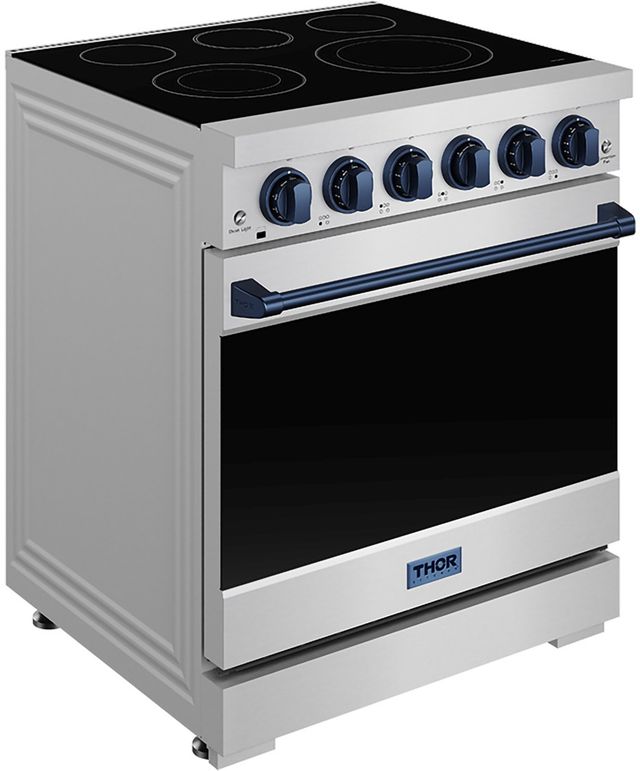 Thor Kitchen Gordon Ramsay Series 30" Stainless Steel Pro Style Electric Range with Precision Knob Control & Blue Hardware-2