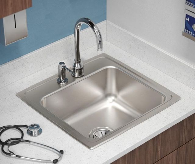 Elkay Lustertone® Classic Lustrous Satin 19-1/2" x 19" x 7-1/2" 2-Hole Single Bowl Drop-In Sink-2