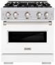 ZLINE Classic 30" Stainless Steel Pro Style Gas Range with White Matte Door-0