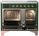 Ilve® Majestic III 40" Emerald Green Pro Style Induction Range with Triple Glass Door and Copper Trim-1