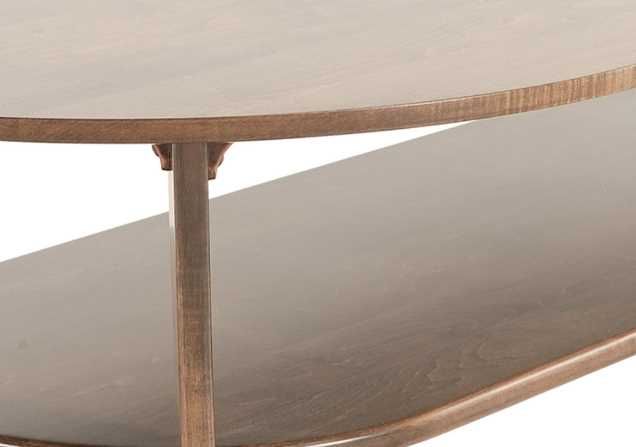 Marshfield Furniture Finn White Pill-Shaped Coffee Table with Brown Base-2