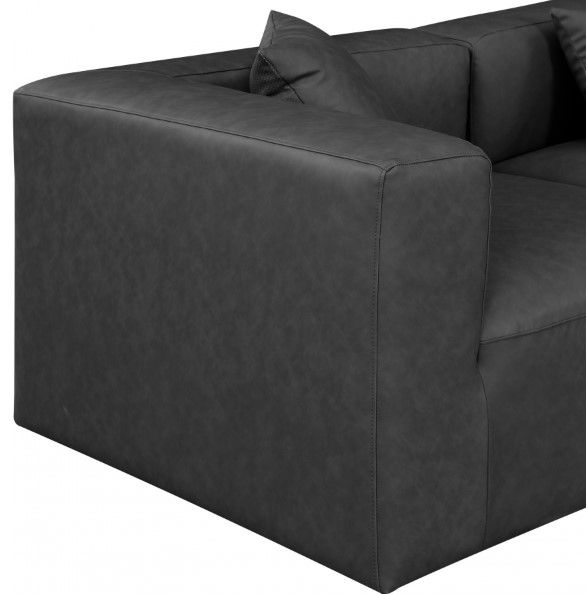 Meridian Furniture Cube 3-Piece Gray Vegan Leather Modular Sofa-4