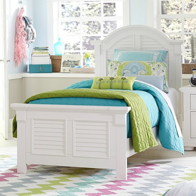 Liberty Furniture Summer House Oyster White Youth Twin Panel Bed-1