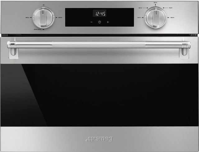 Smeg 24" Fingerproof Stainless Steel Oven/Microwave Combo Electric Wall Oven