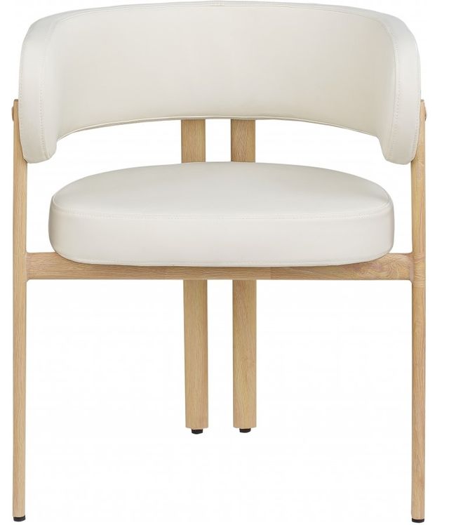 Meridian Furniture Gideon Cream/Natural Vegan Leather Dining Chair-1
