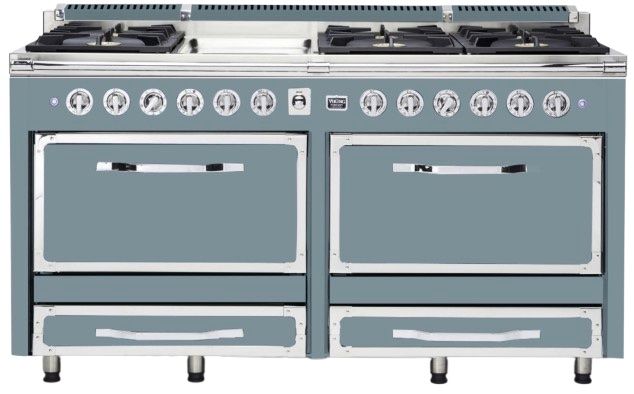 Viking® Tuscany 66” November Sky Pro Style Dual Fuel Range with Griddle-0