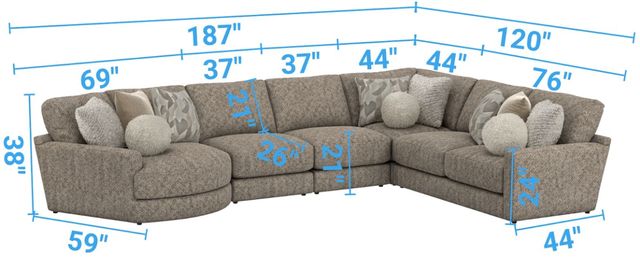 Jackson Furniture Turner 5-Piece Mushroom Sectional-2