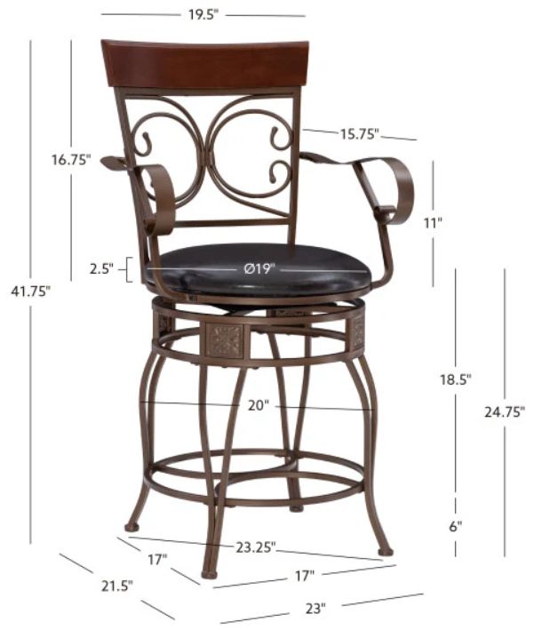 Powell® Bria Brown/Dark Bronze Counter Stool-2