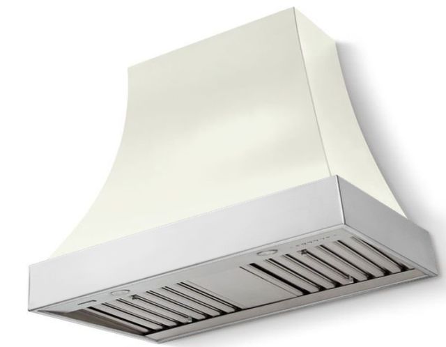 La Cornue CornuFé Cascade 36" Pure White Wall Mounted Range Hood with Polished Chrome Trim-0