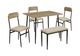 Monarch Specialties Inc. 5-Piece Rustic Oak Dining Set with Black Metal Legs-0