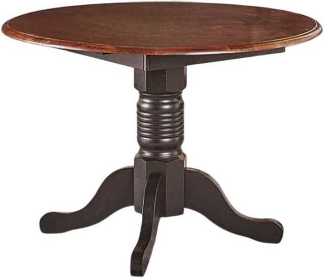 A-America® British Isles Antique Oak Dropleaf Dining Table with Black Base-0