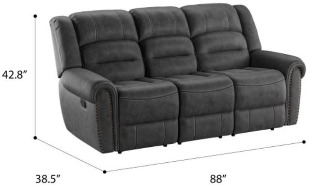 Emerald Home Baldwin Slate Gray Manual Sofa-3