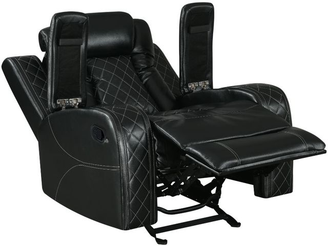 New Classic® Home Furnishings Orion II Black Manual Glider Recliner-3