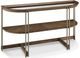 Magnussen Home® Elora Glass Top Demilune Sofa Table with Walnut  Frame -0