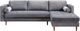 TOV Furniture Como Grey Velvet 2-Piece Right-Arm Facing Sofa Sectional and Chaise-1