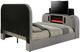 ACME Furniture Shelyn Gray Queen Panel Bed with Led, TV Stand, Fireplace and Bluetooth-4