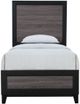 Global Furniture USA Lisbon Black/Dark Gray Twin Panel Bed -0