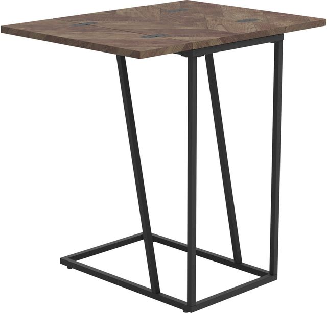 Coaster® Carly Tobacco Expandable Chevron Rectangular Accent Table with Black Metal Base -3
