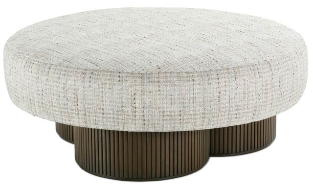 Rowe® Customizable Kindred Round Ottoman in Sesame Legs-0
