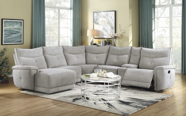 Homelegance® Tesoro 6-Piece Mist Gray Modular Manual Reclining Sectional-1