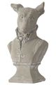 A & B Home Gray Cement Dog Bust Accent-1