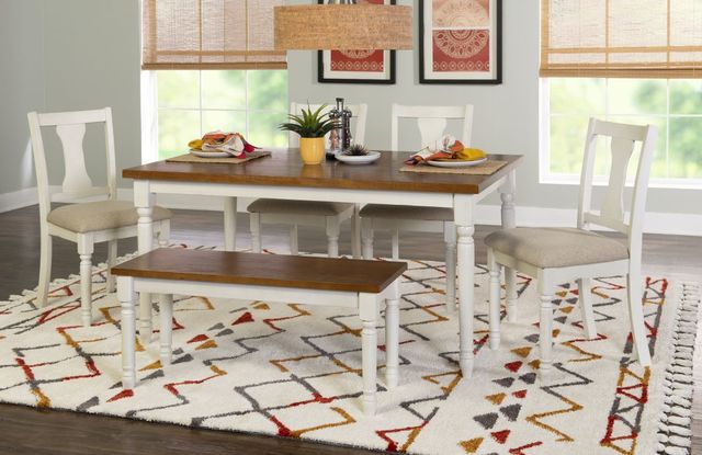 Powell® Willow 6-Piece Honey Brown/Vanilla White Dining Set-2