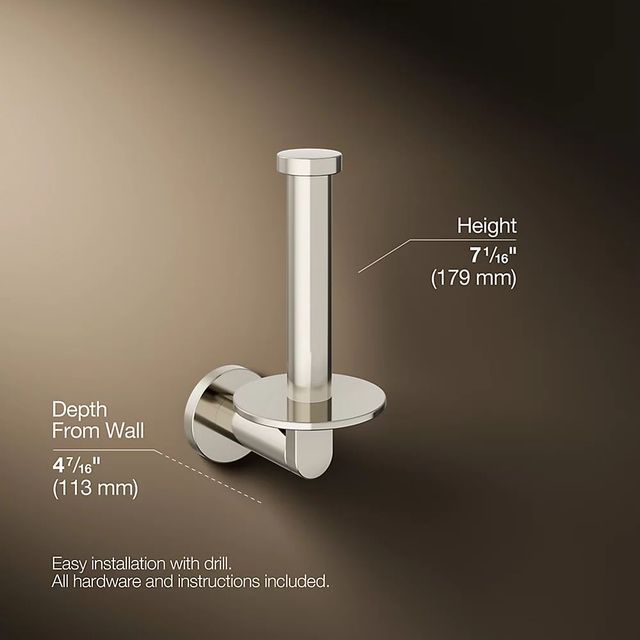 KOHLER® Composed® Vibrant Polished Nickel Vertical Toilet Paper Holder-4