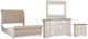 Liberty Furniture Abbey Park 4-Piece Antique White/Weathered Brown Queen Upholstered Sleigh Bedroom Set-0