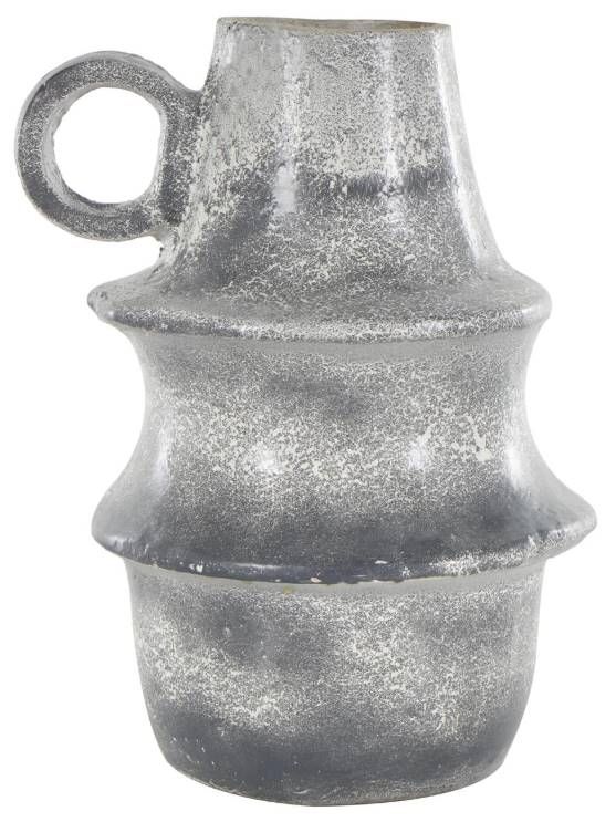 Deco Marche Light Gray Distressed Fluted Vase-1