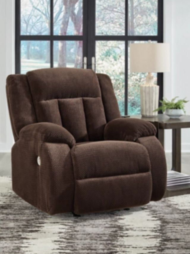 Signature Design by Ashley® Observation Chocolate Power Rocker Recliner -4