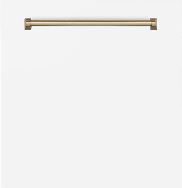 Zline Autograph Edition 24" White Matte Dishwasher Panel with Champagne Bronze Handle-0