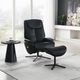 ACME Furniture Labonita Black Leather Manual Swivel Recliner and Ottoman-2