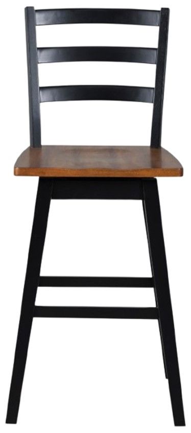 Signature Design by Ashley® Wildenauer Black/Brown Tall Swivel Bar Stool-1