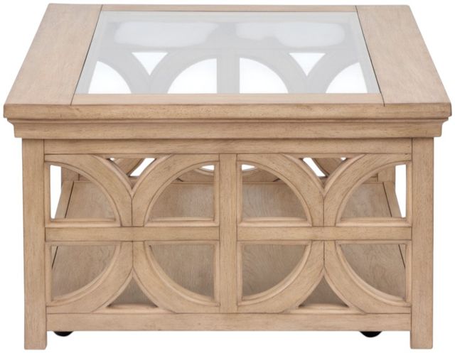Magnussen Home® Coventry Honey Maple Rectangular Shelf Cocktail Table with Casters-2