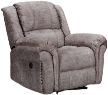 Milton Greens Stars Brown Power USB Recliner Chair with Stitching Design-0