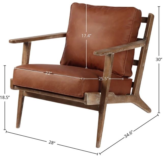 LH Home Notting Hi Junior Distressed Ash/Saddle Brown Arm Chair-2