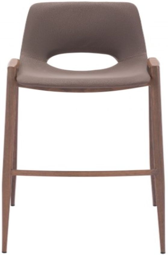 Zuo® Modern Desi Brown/Walnut Barstool-3