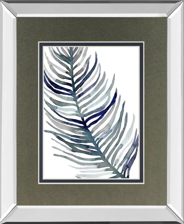 Classy Art Blue Feathered Palm I by Emma Scarvey Mirror Framed Wall Art-0