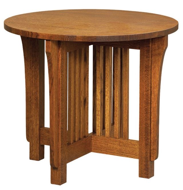 Fusion Designs Customizable Bungalow Mission Round End Table-0