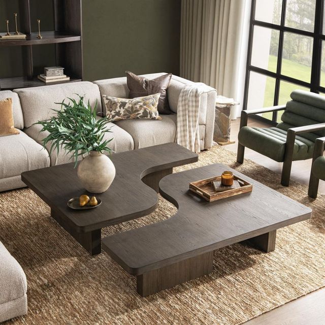 Classic Home Melina 2-Piece Havana Brown 63" Coffee Table-1