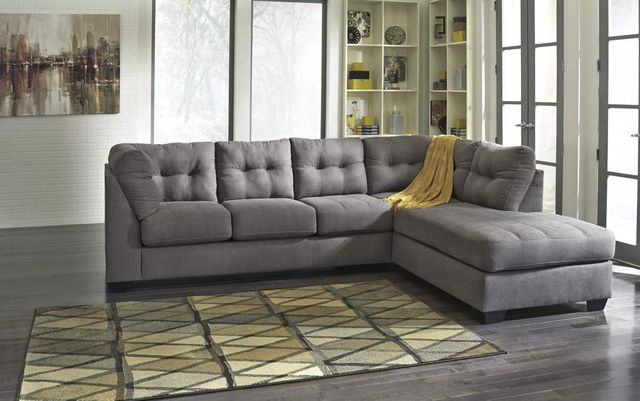 Benchcraft® Maier 2-Piece Charcoal Right-Arm Facing Full Sofa Sleeper Sectional and Chaise-3