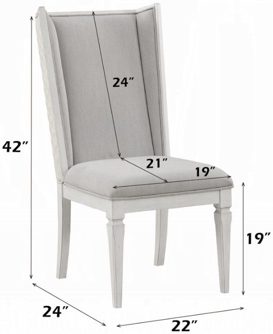 ACME Furniture 2-Piece Katia Light Gray/Weathered White Hostess Chair Set-3